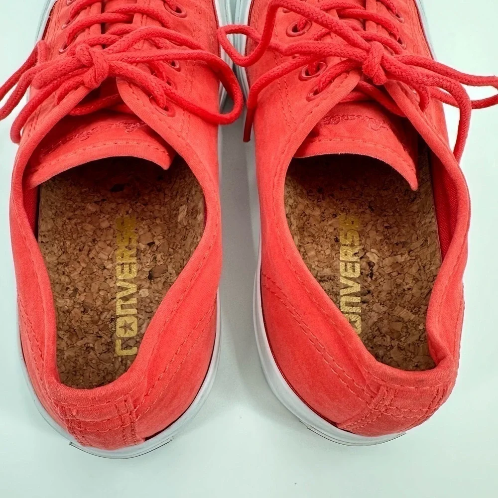 Converse Jack Purcell Unisex Dk Coral/Pink Sneakers Skate Lace Up Sz 6 Wmn/4.5Mn